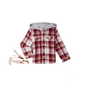 Baby Boy's Hooded Flannel Shirt